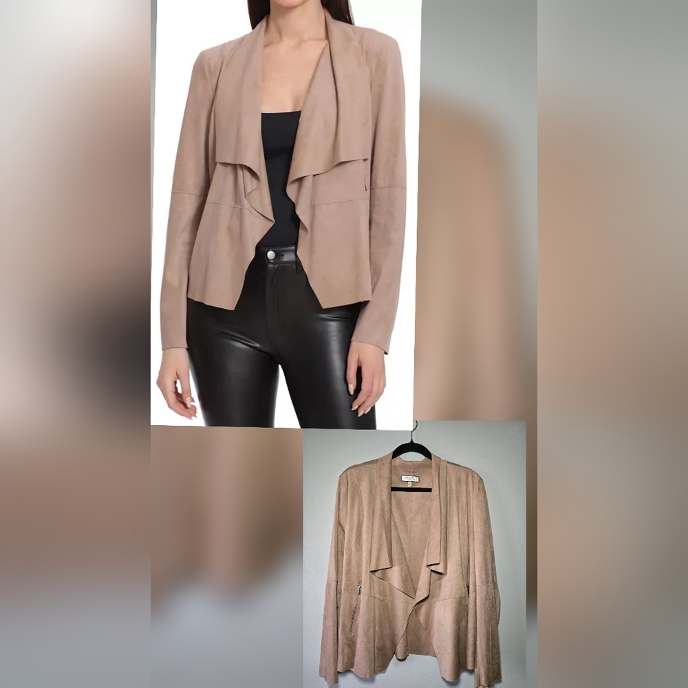 Bagatelle Women's Faux Suede Drape Jacket~‎ Plus Size 2X